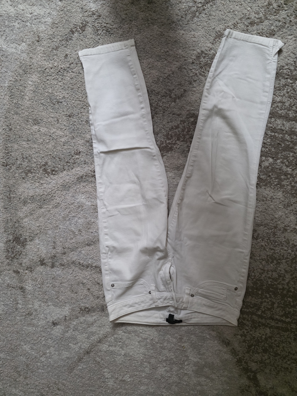 bebe White Jeans with Branded Waist Label